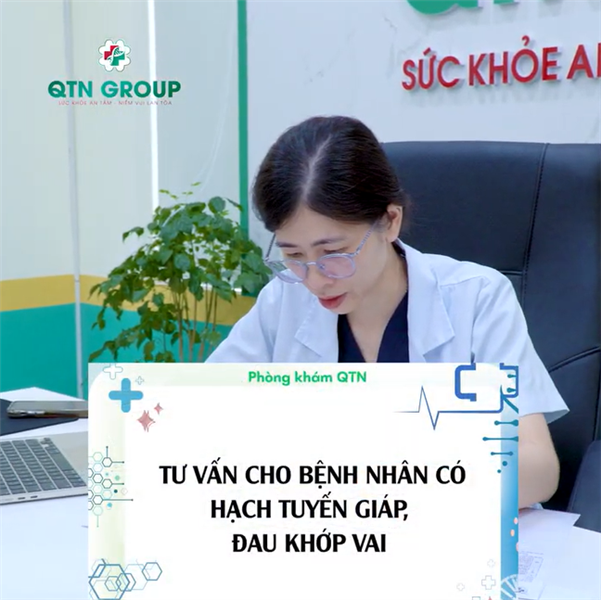 Tư vấn cho bệnh nhân bị đau nổi hạch tuyến giáp và đau khớp bả vai nhiều